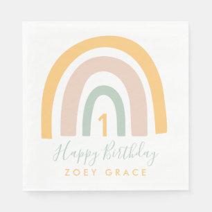 Servilleta De Papel Cumpleaños del Chica Pastel Rainbow moderno