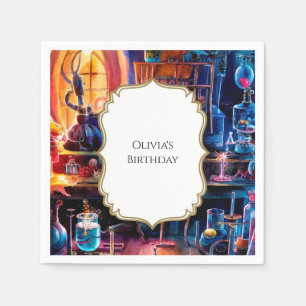 Servilleta De Papel Cumpleaños del Científico Mágico Infantil Pastel