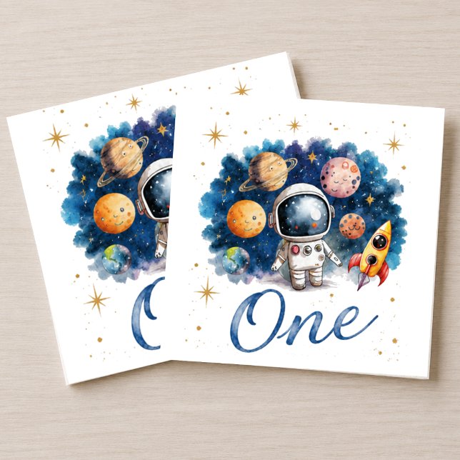 Servilleta De Papel Cumpleaños del Cohete Espacial Astronauta Uno (Subido por el creador)