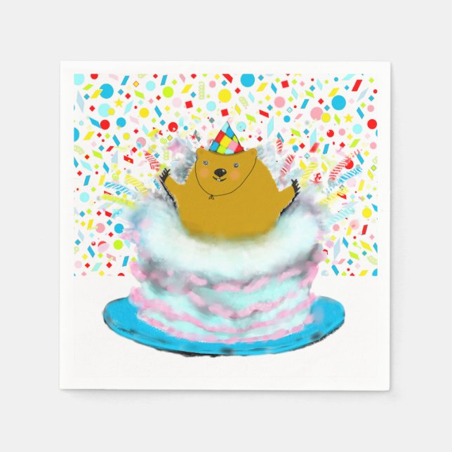 Servilleta De Papel Cumpleaños del Día de la Marmota (Anverso)