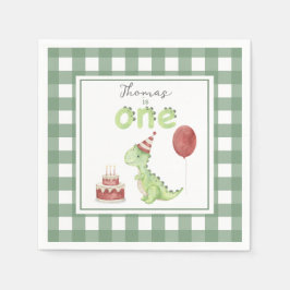 Servilleta De Papel Cumpleaños del dinosaurio acuarela 1