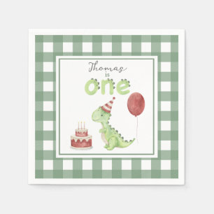 Servilleta De Papel Cumpleaños del dinosaurio acuarela 1