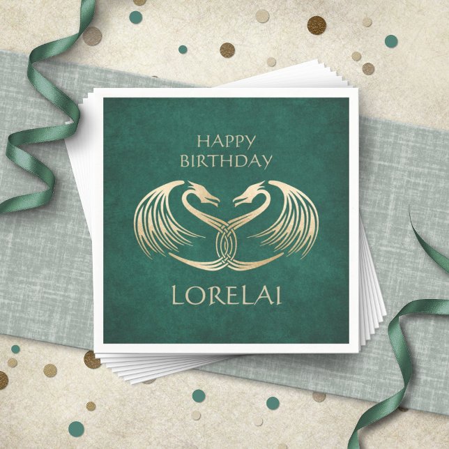 Servilleta De Papel Cumpleaños del Dragón Viking Celtic (Subido por el creador)
