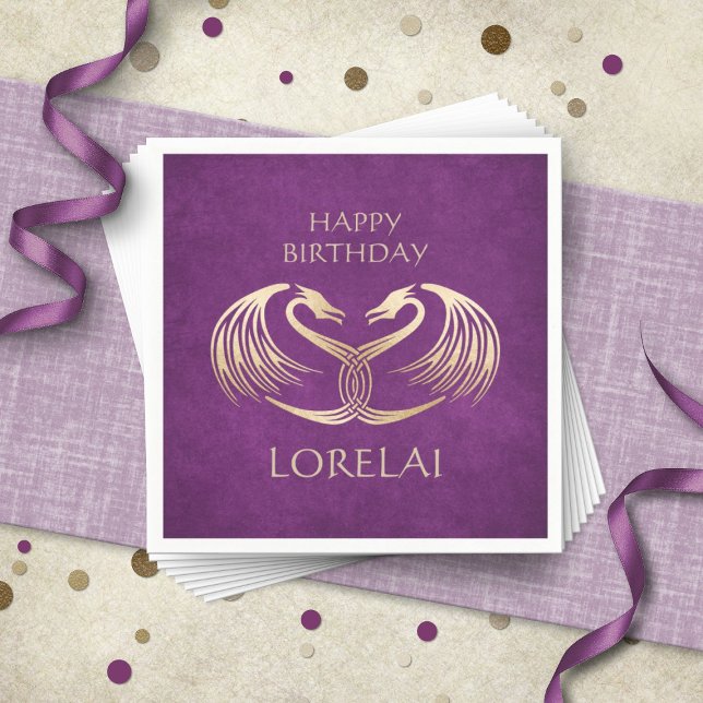 Servilleta De Papel Cumpleaños del Dragón Viking Celtic (Subido por el creador)