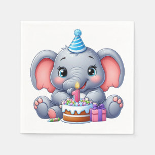 Servilleta De Papel Cumpleaños del elefante bebé 1
