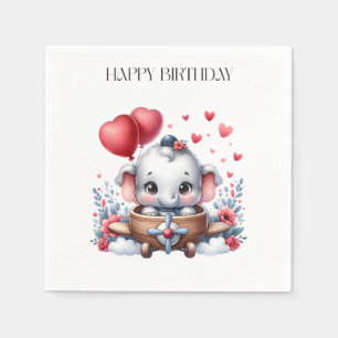 Servilleta De Papel Cumpleaños del elefante volador