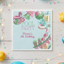 Cumpleaños del fiesta de verano de la piscina