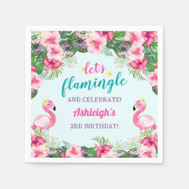 Servilleta De Papel Cumpleaños del Flamingo Tropical de Verano