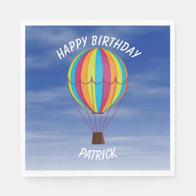 Servilleta De Papel Cumpleaños del globo aerostático (Anverso)