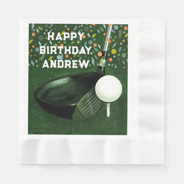 Servilleta De Papel Cumpleaños del Golf (Anverso)