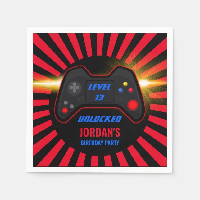Servilleta De Papel Cumpleaños del juego de video (Anverso)