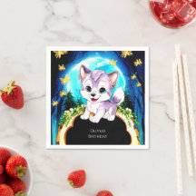 Cumpleaños del lobo del bosque mágico