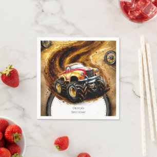 Servilleta De Papel Cumpleaños del Monstruo Cute Track