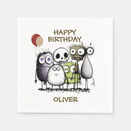 Servilleta De Papel Cumpleaños del Monstruo Infantil