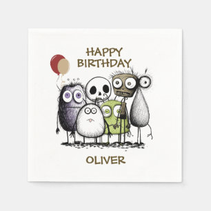 Servilleta De Papel Cumpleaños del Monstruo Infantil