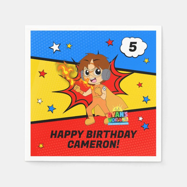 Servilleta De Papel Cumpleaños del Mundo de Ryan (Anverso)