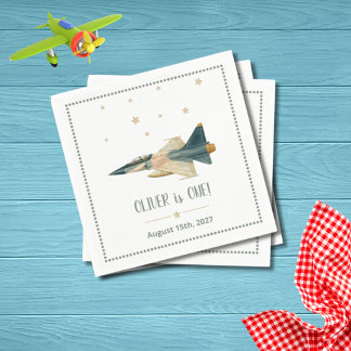 Servilleta De Papel Cumpleaños del niño con avión de combate Time Flie