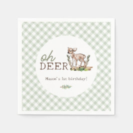 Servilleta De Papel Cumpleaños del niño Oh Deer Woodland Baby Deer