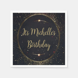 Servilleta De Papel Cumpleaños del oro negro y falso