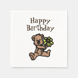Servilleta De Papel Cumpleaños del oso de la margarita rusa