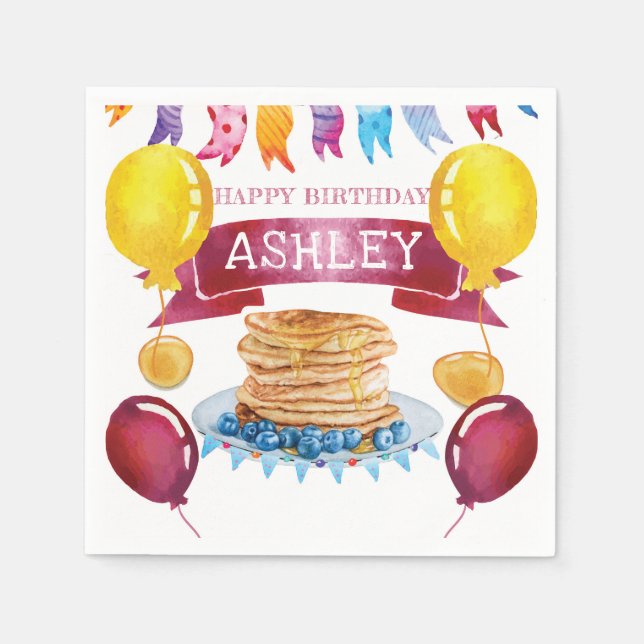 Servilleta De Papel Cumpleaños del panqueque y el pijama (Anverso)
