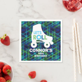 Servilleta De Papel Cumpleaños del patinaje de patinaje masculino