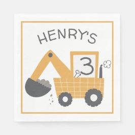 Servilleta De Papel Cumpleaños del Pequeño Constructor de Digger