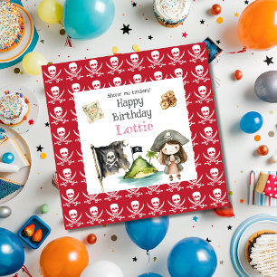Servilleta De Papel Cumpleaños del pequeño Pirata Rojo adorable