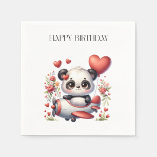 Servilleta De Papel Cumpleaños del piloto panda