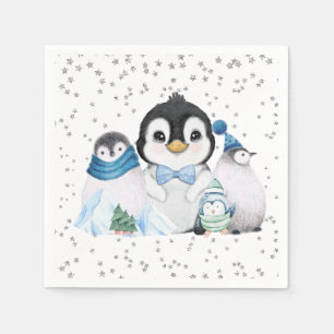 Servilleta De Papel Cumpleaños del pingüino de Winter Onederland