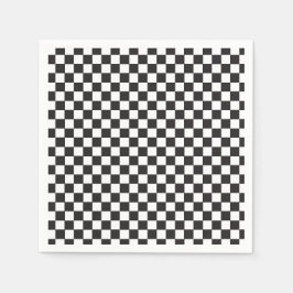 Servilleta De Papel Cumpleaños del retro Black Check Skateboard