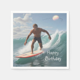 Servilleta De Papel Cumpleaños del Surfing