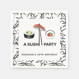 Servilleta De Papel Cumpleaños del Sushi Personalizado