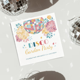Servilleta De Papel Cumpleaños del tema del Fiesta 70 de Disco Garden