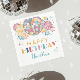 Servilleta De Papel Cumpleaños del tema del Fiesta 70 de Disco Garden