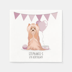 Servilleta De Papel Cumpleaños del Terrier de Cute Yorkshire