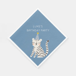 Servilleta De Papel Cumpleaños del Tigre Blanco