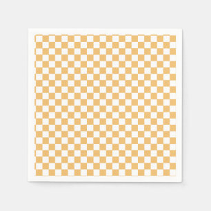 Servilleta De Papel Cumpleaños del Yellow Retro Checker