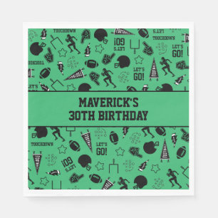 Servilleta De Papel Cumpleaños Deportes Verde Fútbol Americano