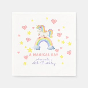 Servilleta De Papel Cumpleaños Día Mágico Arcoíris Unicornio