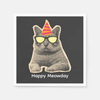 Servilleta De Papel Cumpleaños divertido de gato