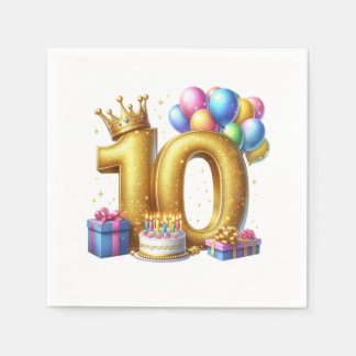 Servilleta De Papel Cumpleaños dorado 10