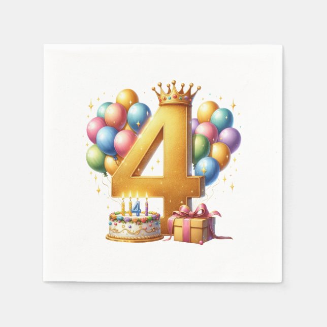 Servilleta De Papel Cumpleaños dorado 4 (Anverso)