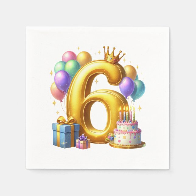 Servilleta De Papel Cumpleaños dorado 6 (Anverso)
