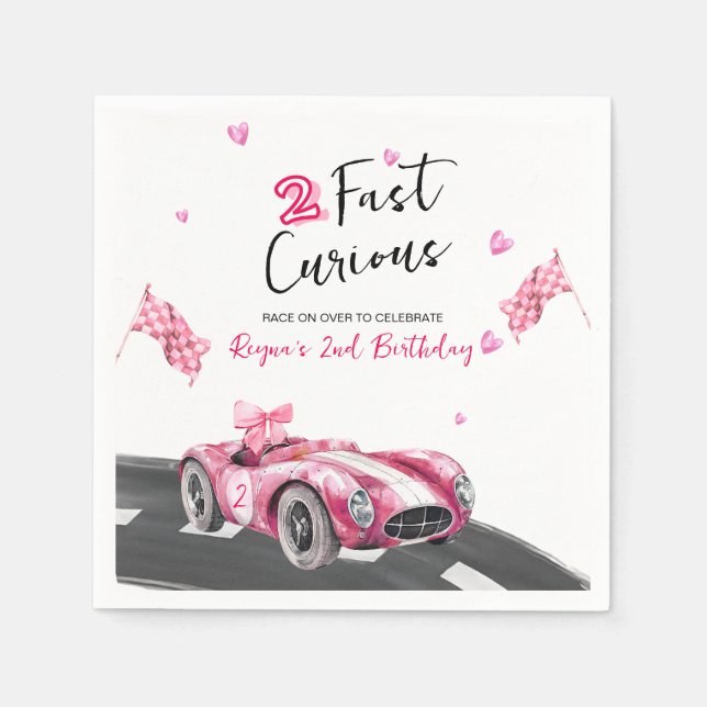 Servilleta De Papel Cumpleaños Dos Rápidos Curiosos  (Anverso)