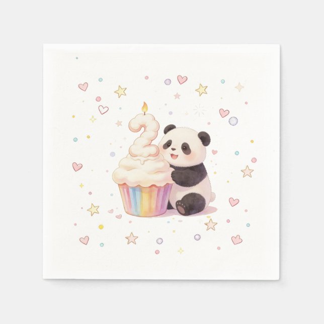 Servilleta De Papel Cumpleaños Dulce Panda Bebé 2 (Anverso)