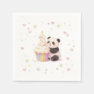 Servilleta De Papel Cumpleaños dulce pastel panda bebé 3