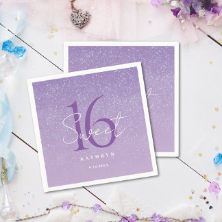 Servilleta De Papel Cumpleaños Dulces 16 Nombre Personalizado