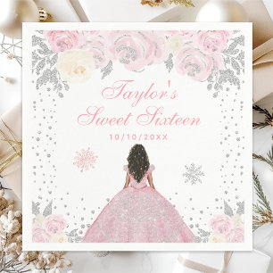 Servilleta De Papel Cumpleaños Dulces Dieciséis Princesa de Invierno R