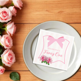 Servilleta De Papel Cumpleaños elegante con lazo floral